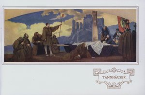 Murales en el restaurante Peter Robinson: Tannhauser (litografía en color) de English School