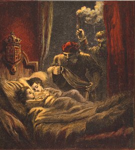 El asesinato de los principitos, pub. 1890 (litografía en color) de English School