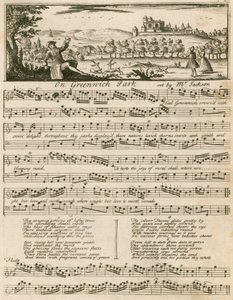 Partitura musical: En el Parque de Greenwich, compuesta por el Sr. Jackson