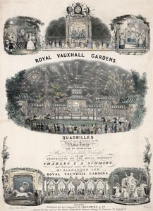 Partitura musical para Royal Vauxhall Gardens Quadrilles por Charles F A Schmidt