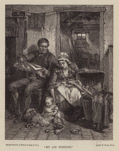 "My Ain Fireside" (grabado) de English School