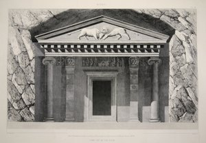 Myra - Tumba cortada en la roca, de Las principales ruinas de Asia Menor, pub. 1863 de English School