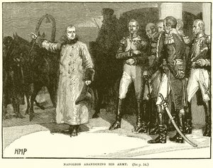 Napoleón abandonando su ejército