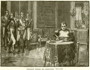 Napoleón firmando su abdicación de English School