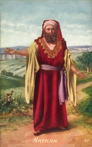 Natán, profeta del Antiguo Testamento (litografía en color) de English School
