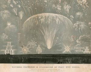Fuegos artificiales nacionales en celebración de la Paz con Rusia, 29 de mayo de 1856