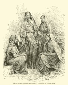 Mujeres nativas (Presidencia de Bombay), convertidas al cristianismo de English School