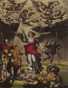 Natividad de Cristo anunciada (litografia en color) de English School