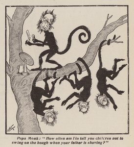 Monos traviesos (litografía) de English School