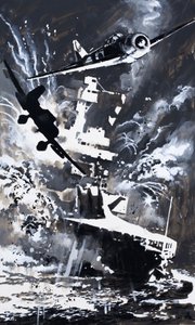 Escena de batalla naval