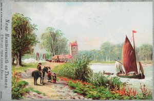 Cerca de Hammersmith en el río Támesis