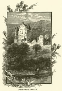 Castillo de Neidpath (grabado) de English School