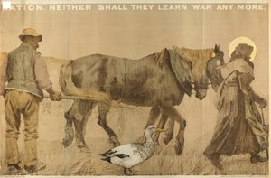 Neither Shall They Learn War Anymore, de la serie "The Empire Stands for Peace" (litografía en color) de English School