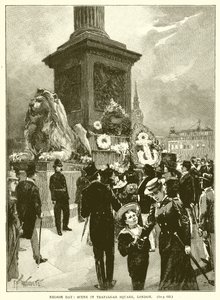 Día de Nelson: Escena en Trafalgar Square, Londres