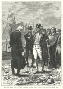 Nelson y el enviado danés tras la batalla de Copenhague de English School