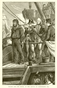 Nelson y la señal en la batalla de Copenhague, 1801 de English School