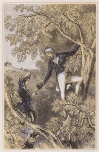 Nelson recogiendo nidos de pájaros con su esposa de English School
