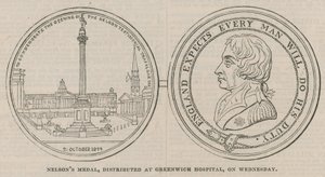 Medalla de Nelson, distribuida en el Hospital de Greenwich de English School