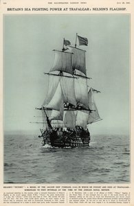 La Victoria de Nelson: un modelo del barco de 100 cañones en el que luchó y murió en Trafalgar, de The Illustrated London News Royal Naval and Military Review Number, 20 de julio de 1935