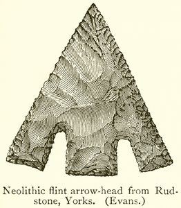 Punta de flecha de sílex neolítica de Rudstone, Yorks. (Evans) de English School