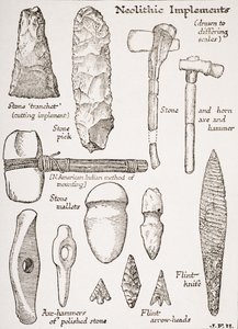 Instrumentos neolíticos, ilustración de 