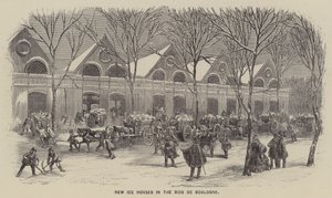 Nuevas casas de hielo en el Bois de Boulogne (grabado) de English School