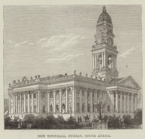 Nuevo Ayuntamiento, Durban, Sudáfrica (grabado) de English School