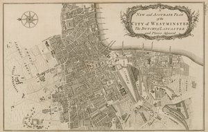 Nuevo y preciso plano de la Ciudad de Westminster, el Ducado de Lancaster y lugares adyacentes de English School