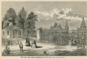 Nueva puerta y casa de campo, Kensington, frente a Prince Albert Road, Hyde Park de English School