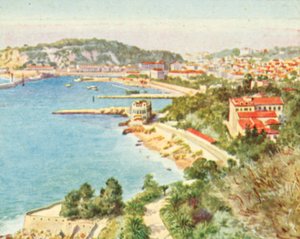Niza y Baie des Anges (litografía en color) de English School