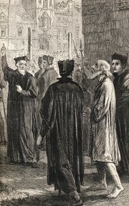 Nicholas Ridley camino a su ejecución, c.1865 de English School