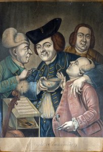 Entretenimientos nocturnos, c.1770 (mediatinta coloreada a mano)