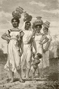 Campesinas paraguayas del siglo XIX (litografía) de English School