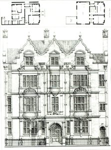 No.70 Ennismore Gardens, South Kensington, de The Building News, 23 de julio de 1886 de English School