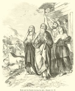 Noé y su familia dejando el arca, Génesis, viii, 16 de English School