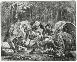 Nobles saqueando a comerciantes viajeros de English School