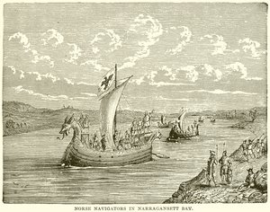 Navegantes nórdicos en la bahía de Narragansett de English School