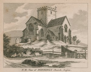 Vista noroeste de la Iglesia de Poynings en Poynings