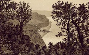 North Devon: Clovelly desde Hobby Drive (litografía) de English School