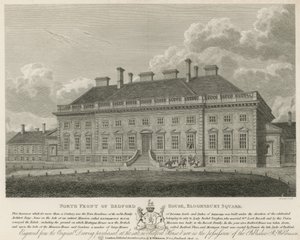Frente norte de Bedford House, Bloomsbury Square, Londres de English School