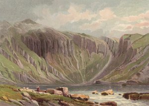 Norte de Gales, Llyn Idwal (litografia en color) de English School