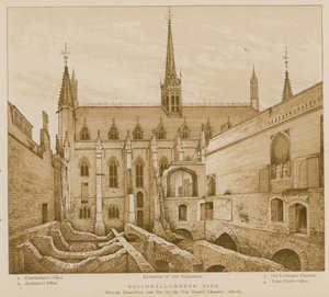 Lado norte del Guildhall, Londres de English School
