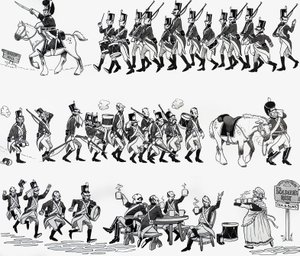 Ilustración de la rima infantil: El Gran Duque de York