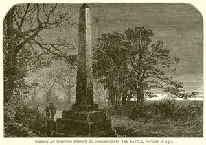Obelisco en Chipping Barnet para conmemorar la batalla, librada en 1471