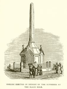 Obelisco erigido en memoria de las víctimas del Agujero Negro de Calcuta de English School