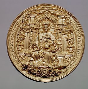 Anverso del sello de Enrique VIII (1491-1547) de English School