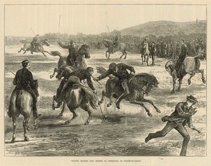 Oficiales jugando polo (hockey a caballo) en Woolwich Common de English School