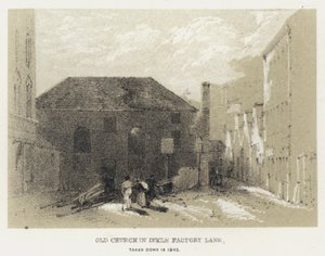 Iglesia antigua en Inkle Factory Lane, demolida en 1845