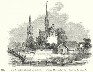 Old Country Church and Belfry (grabado)