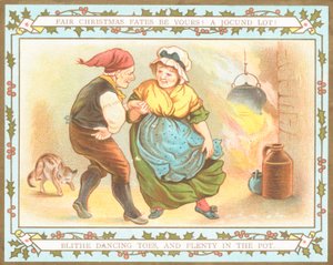 Pareja de ancianos bailando, Tarjeta de Navidad